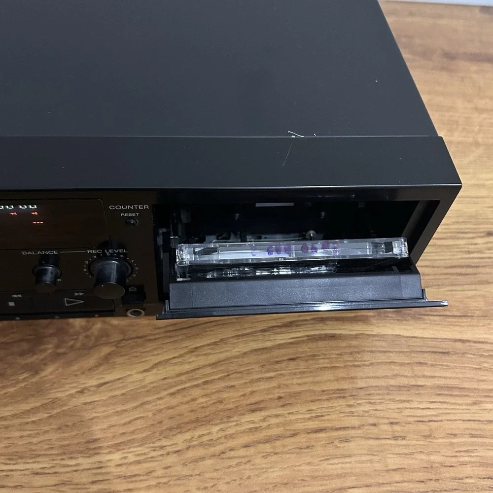 Vintage Sony Model TC-W490 Stereo Dual Cassette Deck Player Japan Black Tested
